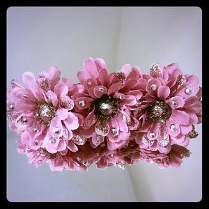 Big pink flower hair clip